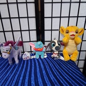 Disney Plush Toy Set - Purple, Blue, Gray, Yellow